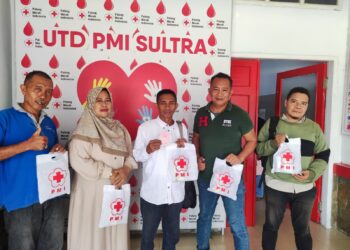 Meriahkan HUT ke-7, SMSI Sultra Gandeng PMI Gelar Donor Darah