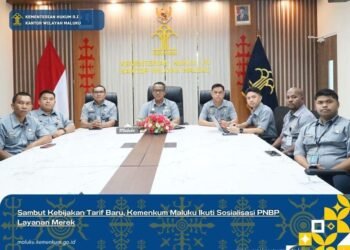 Kemenkum Maluku Ikuti Sosialisasi PNBP Layanan Merek Sambut Kebijakan Tarif Baru