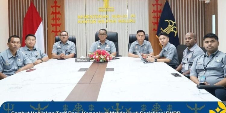 Kemenkum Maluku Ikuti Sosialisasi PNBP Layanan Merek Sambut Kebijakan Tarif Baru